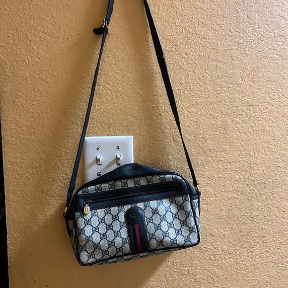 Gucci Ophidia vintage Monogram blue and beige leather bag. Luxury vintage Gucci - Picture 5 of 16